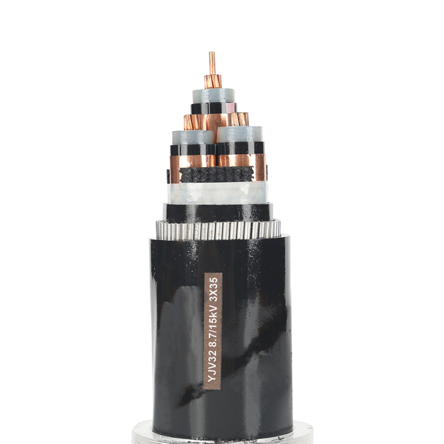 Тройной кабель изолированного питания с тройным сердечником со стальным проволочным опор